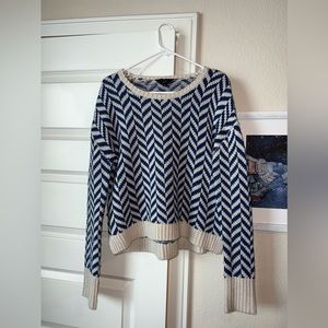 Blue and White Sweater- patterned